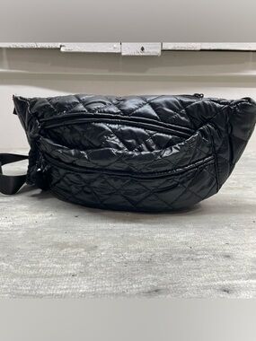 Fei Sheng Belt Bag Womens OS Black Quilted Puffer Fanny Pack Streetwear